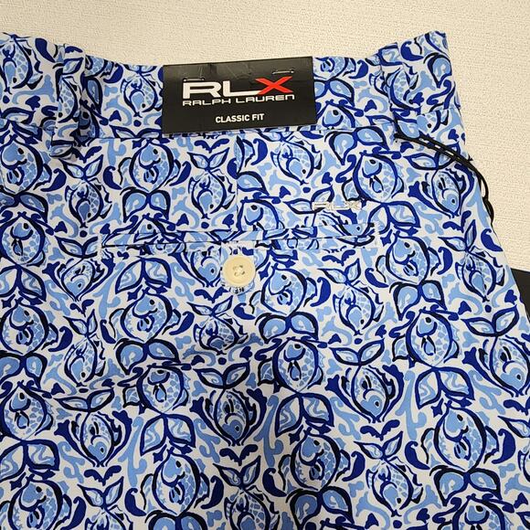 RLX Ralph Lauren classic shorts W34'' x L20'' Fish Print - Picture 6 of 7